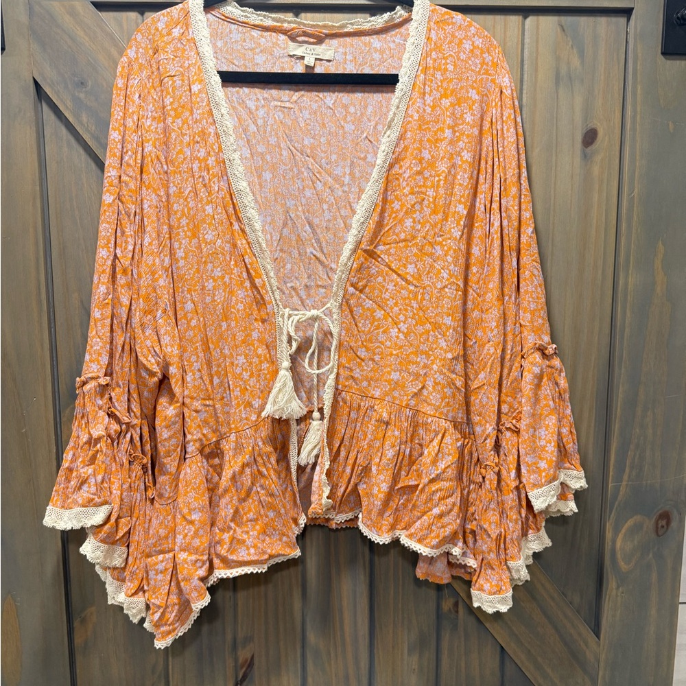Chelsea & Violet Cardigan flowered Shrug Sz Large